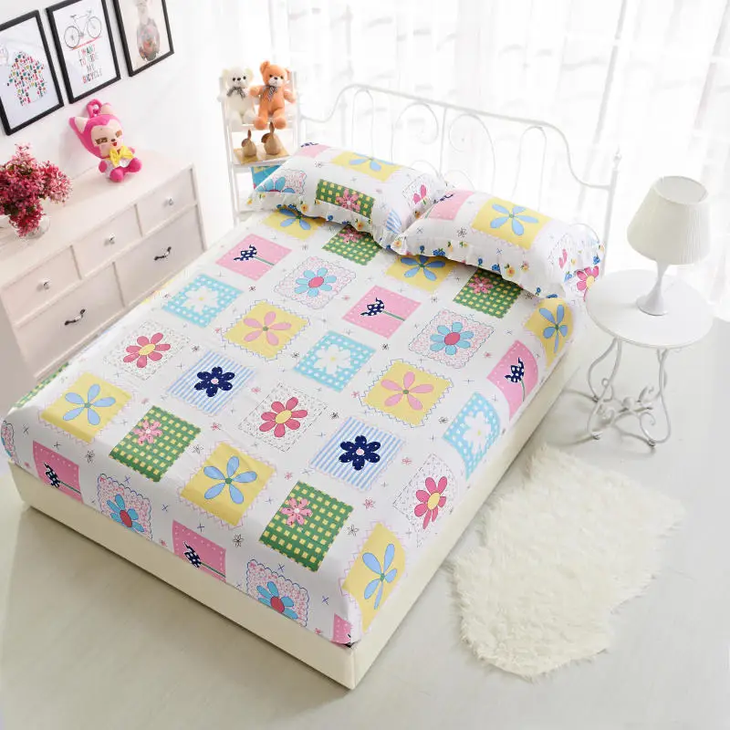 160X200cm Russian size 100Cotton Fitted Bed sheet set Mattress Cover
