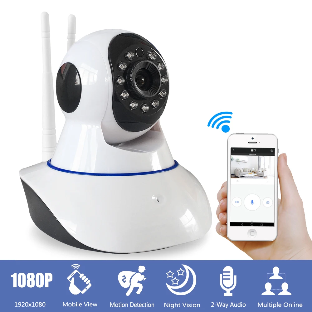 2MP 1080P Wifi IP Camera font b Wireless b font CCTV Security Camera Baby Monitor IR