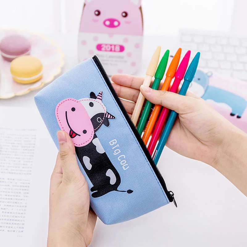 Цвет случайный мультфильм животное молния пенал ручка коробка складские