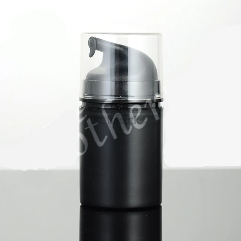 

100pcs/lot 50ml White Clear Black Airless Vacuum Pump Lotion Bottle With Clear Cap Foam Bottle Cosmetic Containers