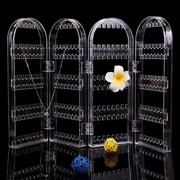 

120/240 Holes Jewelry Hanger Organizer - Foldable Acrylic Earring, Necklace & Bracelet Holder Display Stand #241351