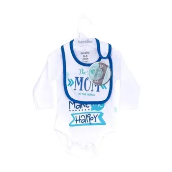 

Set body and bib cloth boy Mom u make me happy Bambino