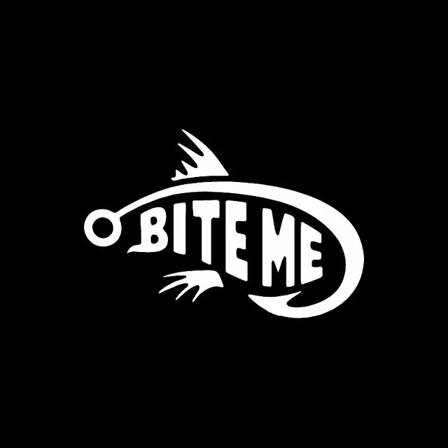 YJZT 13.5CM*9.1CM Bite Me Fish Vinyl Car Sticker Fishing Car Window