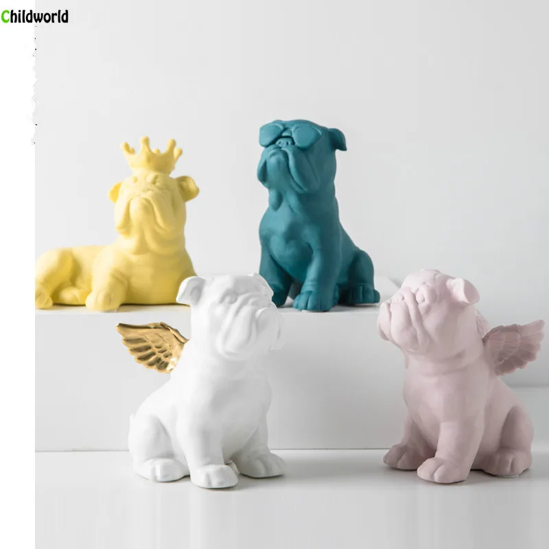 

Scandinavian Creative Crafts Ceramics bullfighting Children Cartoon Decoration Dogs home decoration accessories for living room