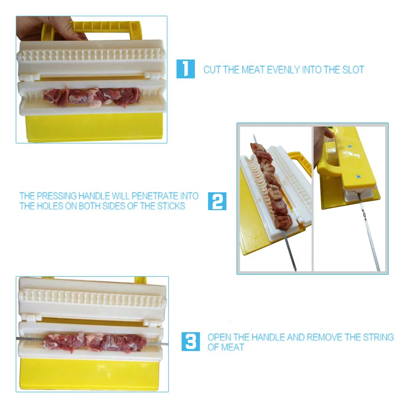 Meat Skewer Sticker Machine Plastic String Device Portable Kebab Shish Maker LC 