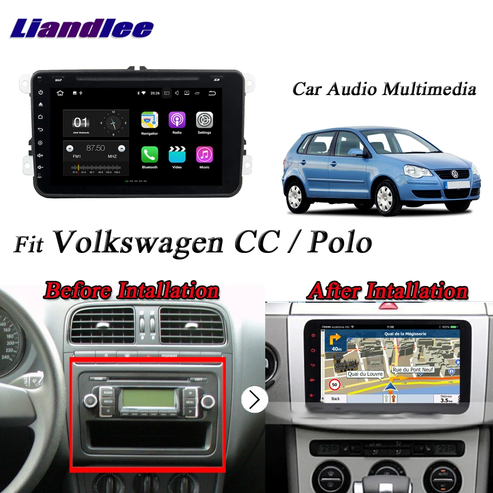 Discount Liandlee Car Android System For Volkswagen CC / Polo Radio BT Wifi CD DVD Player GPS Nav Navi Navigation HD Screen Multimedia 5