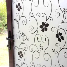 45 см x 200 см черный белый цветок лоза солнцезащитный крем статическая клейкая оконная палка водонепроницаемая крышка стеклянная оконная пленка наклейка