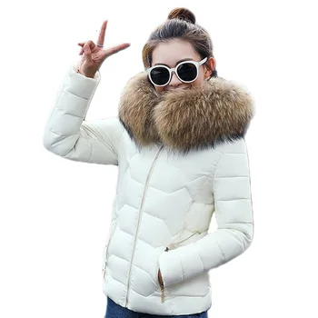 

New 2020 Winter Jacket Women Coats Artificial raccoon hair collar Female Parka black Thick Cotton Padded Lining Ladies S-XXXL
