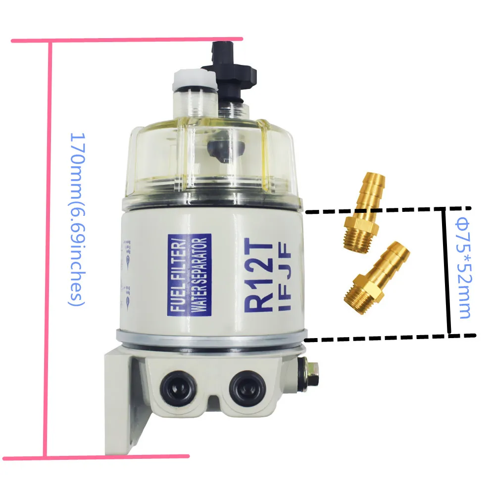 R12T топлива/воды сепаратор фильтр для Racor 140R 120AT S3240 NPT ZG1/4-19 полный w/дополнительный фильтрующий элемент