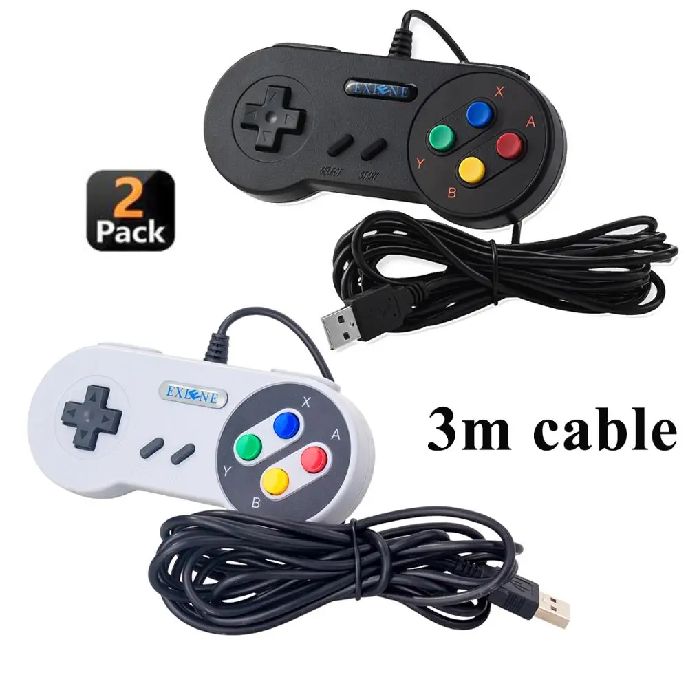 2 шт. 3m Snes Usb контроллер супер классический геймпад джойстик для ПК Windows Ubuntu Raspberry Pi