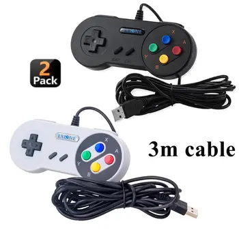 

2pcs 3m Snes Usb Controller Super Classic Controller Gamepad Joystick for PC Windows Ubuntu Raspberry Pi 3 Retropie Sega