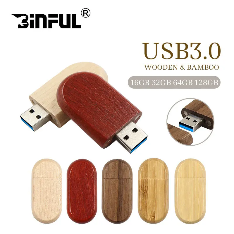

USB 3.0 Rotate Wooden Pendrive USB Flash Drive 4GB high speed USB Flash Drives 8GB 16GB Pen Drive USB Stick 32GB Memory Stick