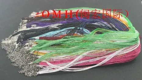 

OMH wholesale! 200pcs voile and metal lobster extend chain mixed color voile necklaces 46cm OMH175