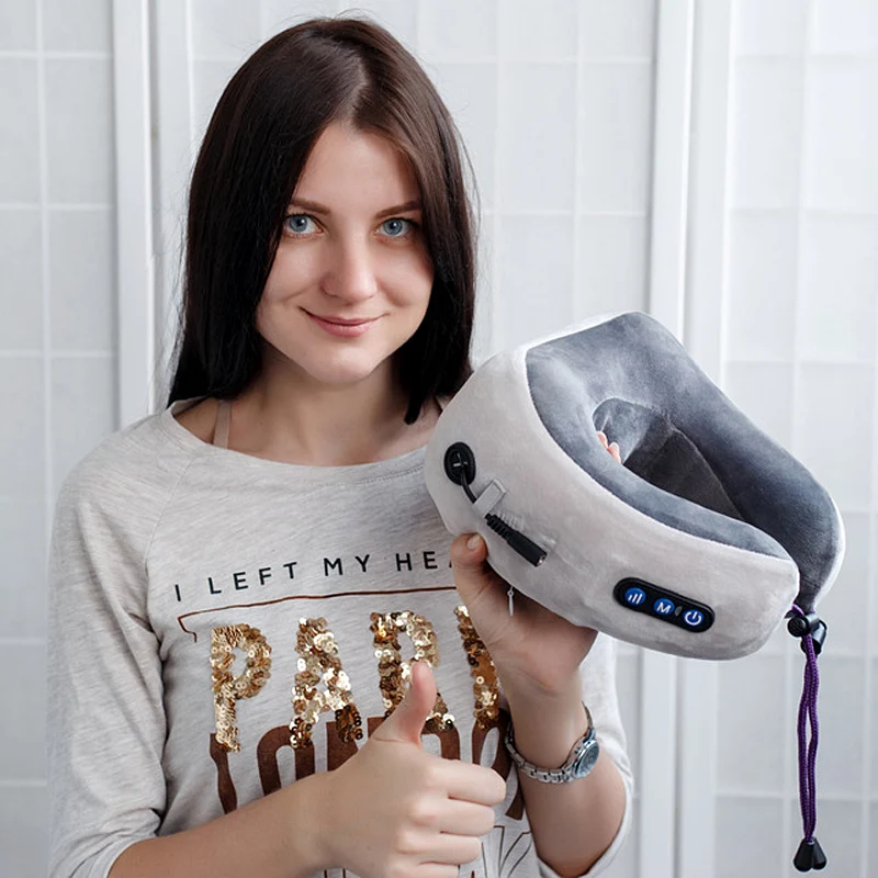 Vente KIKI NEWGAIN Massage oreiller en forme de U multi fonction épaule et vertèbre cervicale électrique extérieur Portable voiture soins de santé