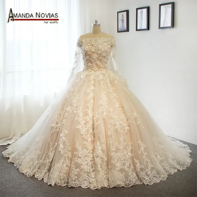 Luxury Flowers Wedding Dresses 2017 Real Pictures Amanda Novias Luxury Flowers Wedding Dresses 2017 Real Pictures Amanda Novias Bridal Dress