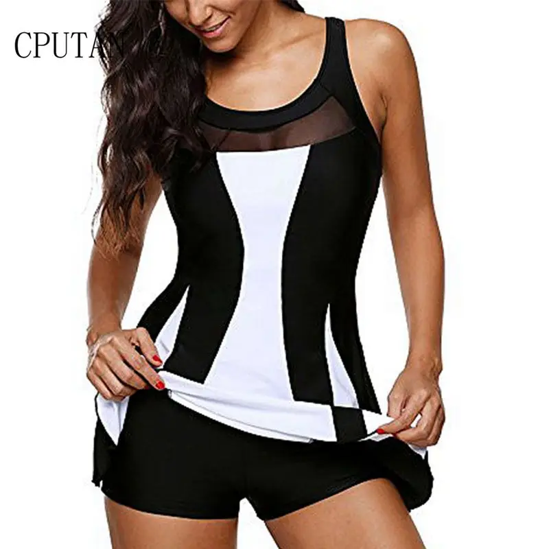 Tankini Swimsuit Women Swim Skirt Plus Size One Piece Girl Swimwear 2018 Tankini Femme Vintage Large Size Swim Mesh Beach wear Tankini Swimsuit Women Swim Skirt Plus Size One Piece Girl Swimwear 2018 Tankini Femme Vintage Large Size Swim Mesh Beach wear