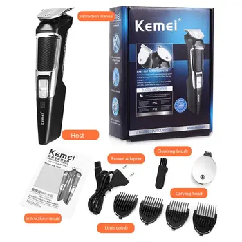 

1 Set Kemei KM-1605 Powerful Hair Trimmers Cordless Rechargable Electric Hair Clipper Trimmer Styling Haircut Hair Cutter With 4