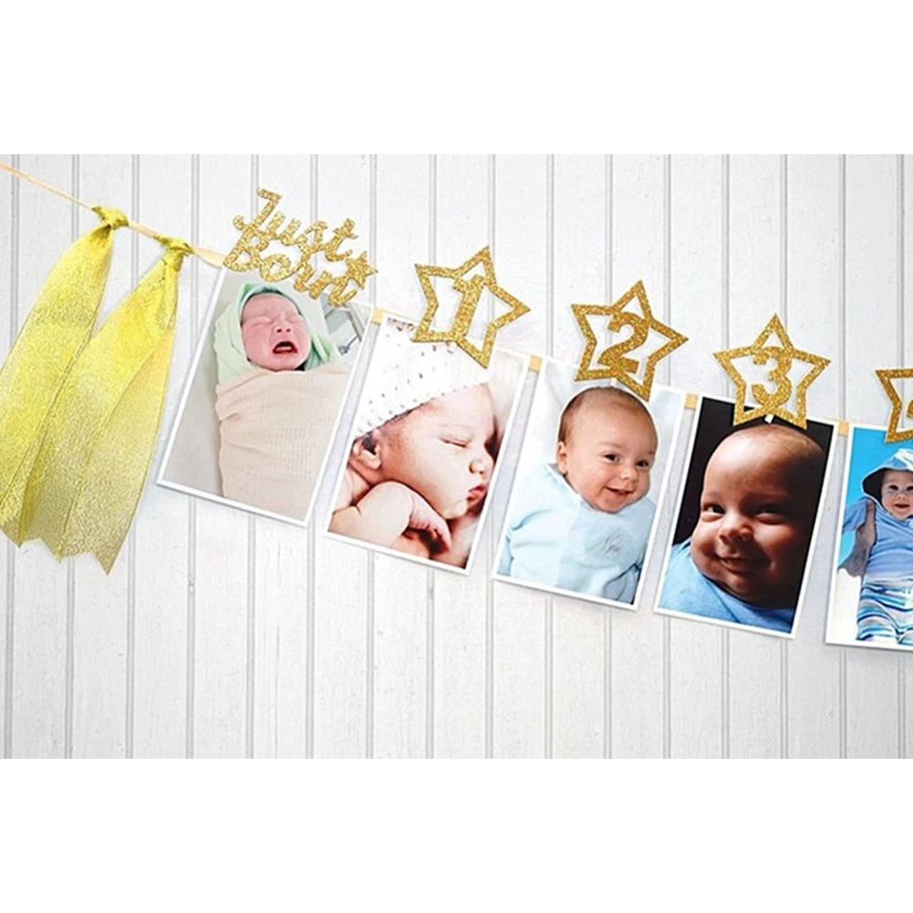 Baby 12 Months Photo Frame Banner Nursery Picture Frames Kids Baby 12 Months Photo Frame Banner