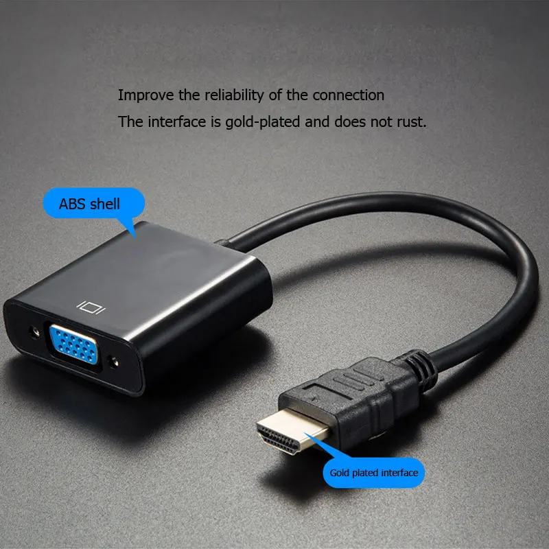 Высококачественный адаптер hdmi vga штекер в конвертер с разъемом кабель 1080 P