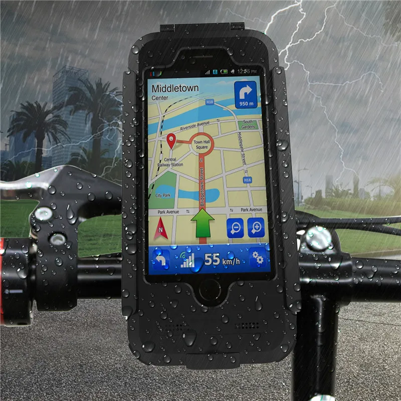 Waterproof Bicycle Bike Phone Case Holder Handlebar Clip Stand Mount Bracket Support for iPhone 6 6S Moto GPS Navigation Holder  (4)