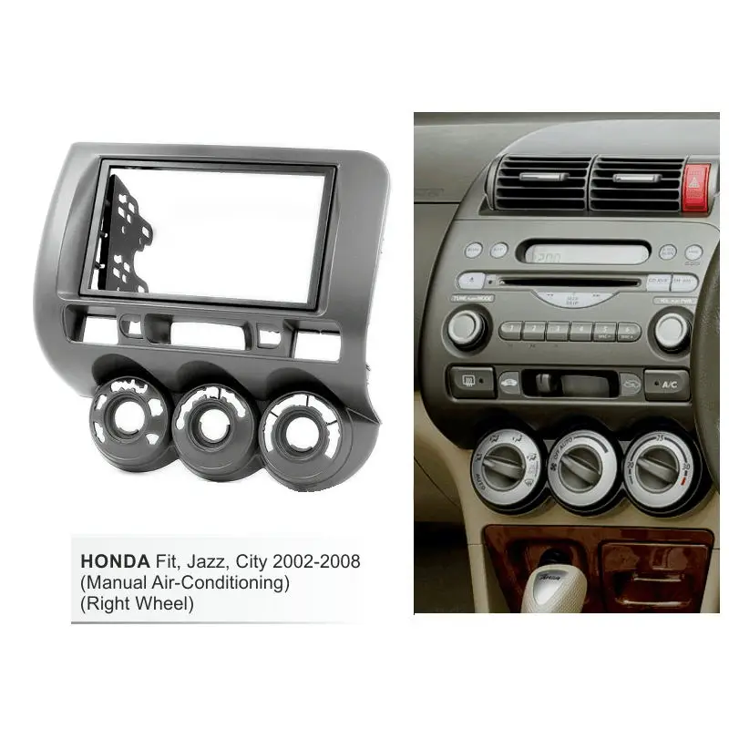 Двойной 2 Din автомобильный Даш Комплект фасции Для Honda 2002-2008 Fit/Fit Spot/Jazz(RHD) gps DVD рамка наборы Переходная отделка ободок с ISO