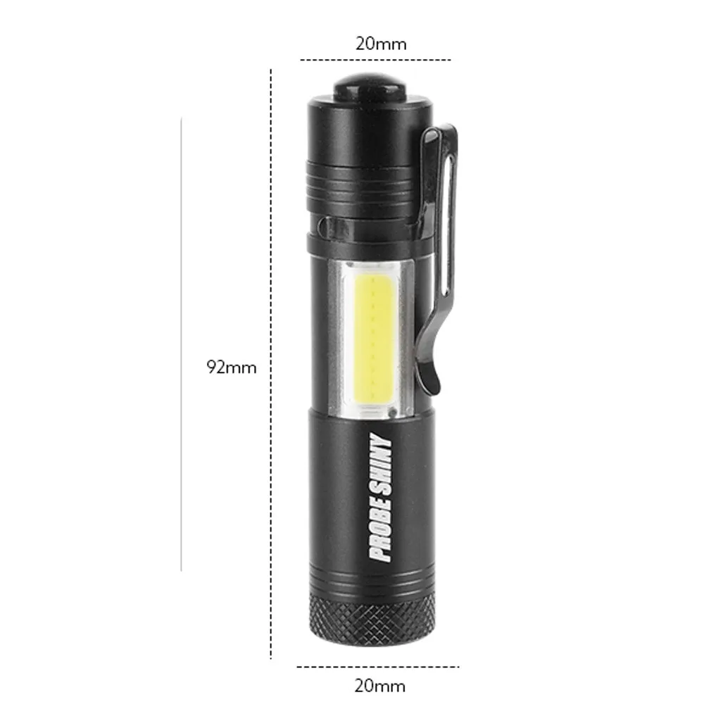 Супер яркий водонепроницаемый фонарик XM L Q5 + COB светодиодный 4 режима 3500Lm 14500
