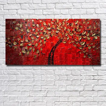 

POP morden 100% Handmade oil Painting red flowers Pictures on the Wall art Decoration Abstract on Canvas for bedroom no frame