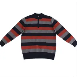 100% козья кашемир молния водолазка вязать мужчины smart casual мода полосатый толстый пуловер свитер серый 2 вида цветов S-2XL