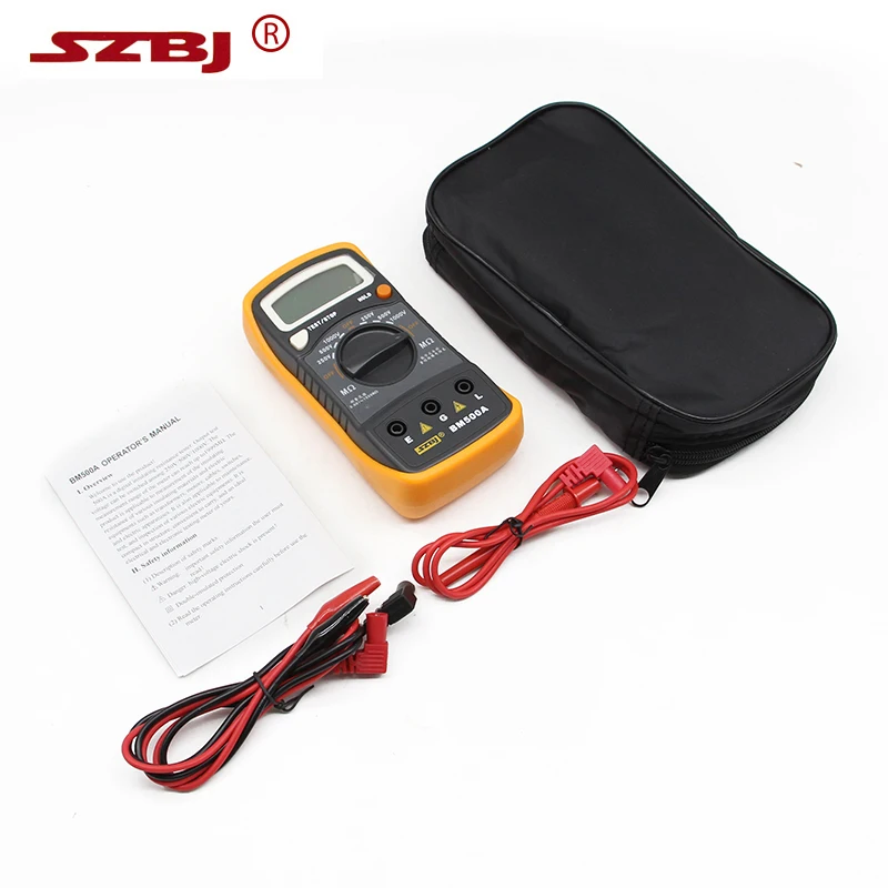 

Digital Megger New arrival 1000V BM500A 1999M Auto Range Digital Insulation Resistance Tester Meter Megohmmeter Megger #D6309#