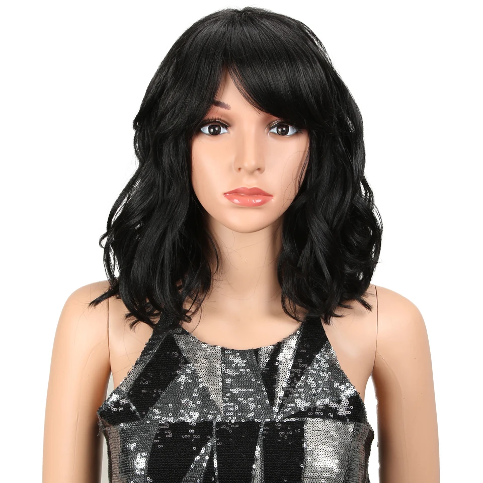 Cabelo curto peruca sintética para preto feminino