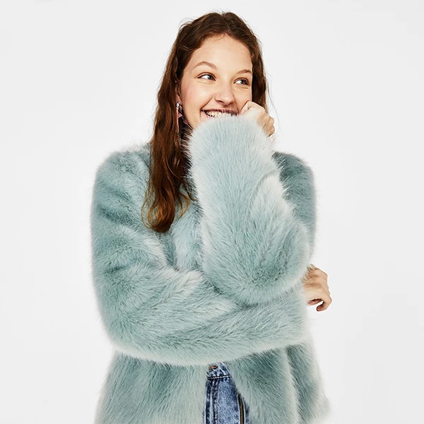 Зима ZA, одноцветные пальто из искусственного меха, женские толстые теплые приталенные меховые пальто и куртки, верхняя одежда, зимние пальто для женщин cwf0128-5