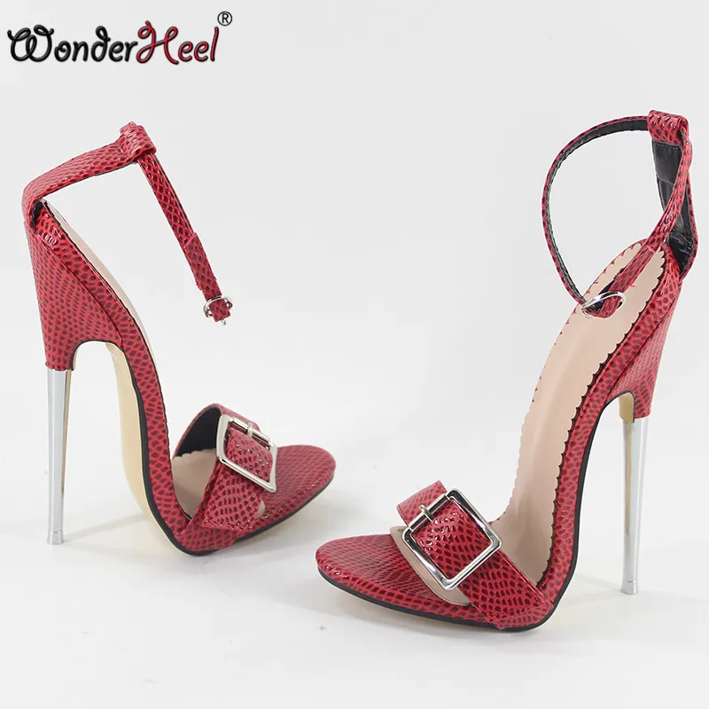 Женские босоножки Wonderheel на очень высоком каблуке 16/18 см пикантные туфли шпильке