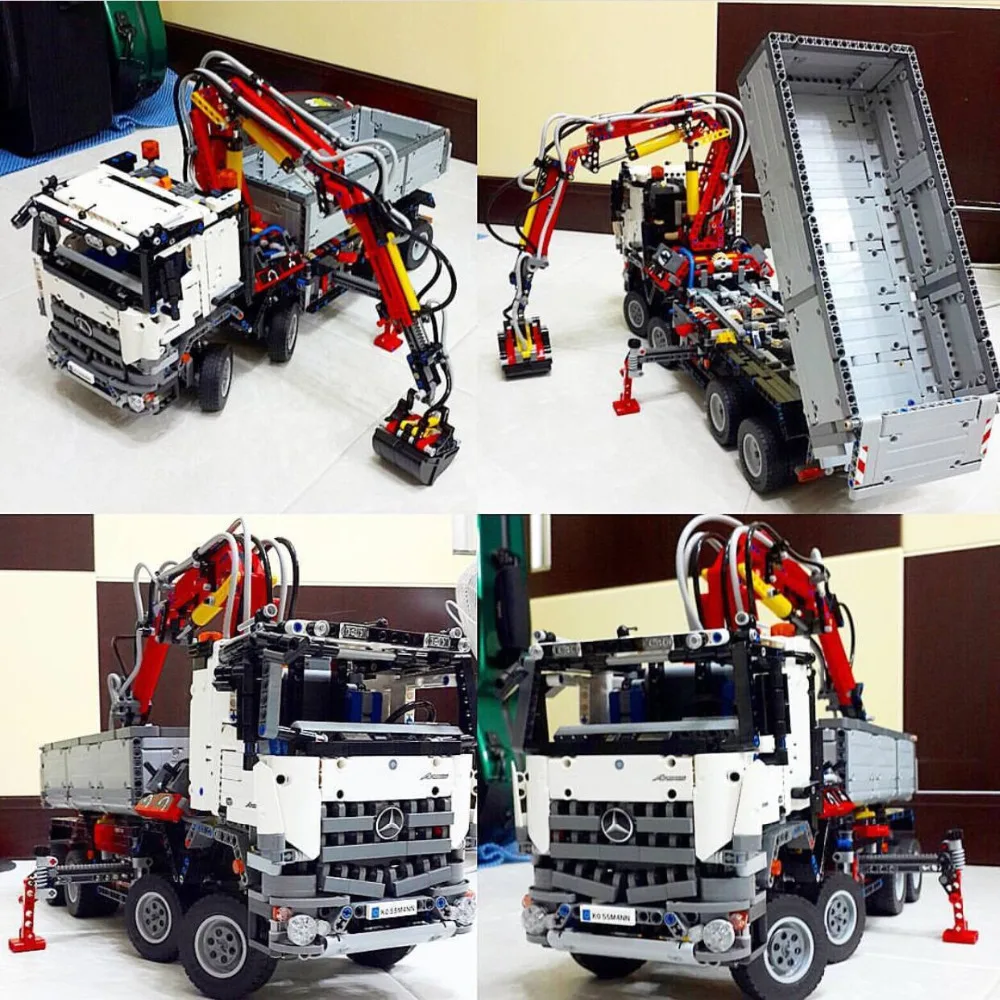 Skup 90005 3245 sztuk Technic serii Arocs 3245 ciężarówka zestawy klocków budowlanych edukacyjne zabawki dla dzieci kompatybilny z 20005 42043