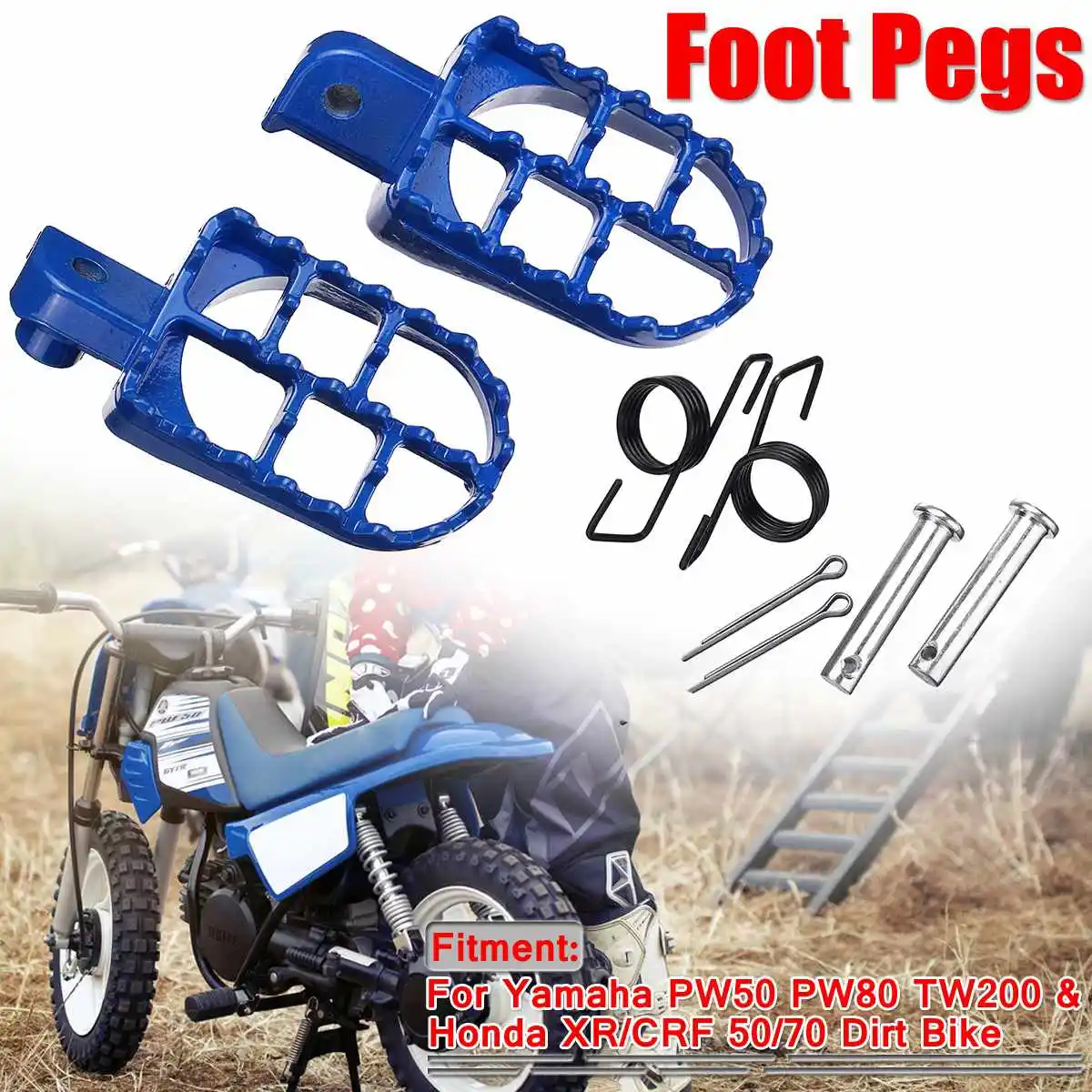 Новая пара мотоциклетных подножки Pit Dirt Bike мотоциклетные подставки для ног подставка для ног универсальная для Yamaha PW50 PW80 TW200 для Honda XR/CRF