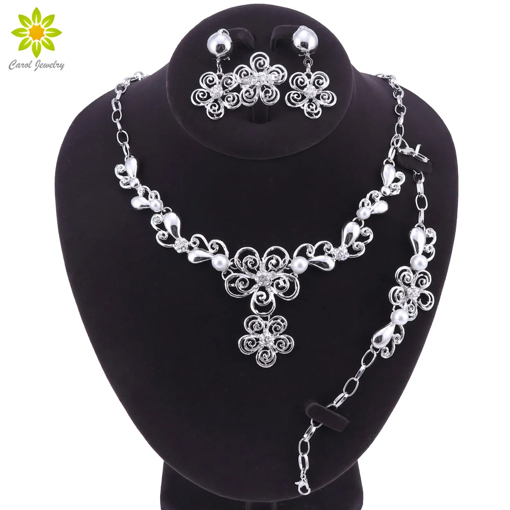 bridal jewelry sets necklace earrings and bracelet