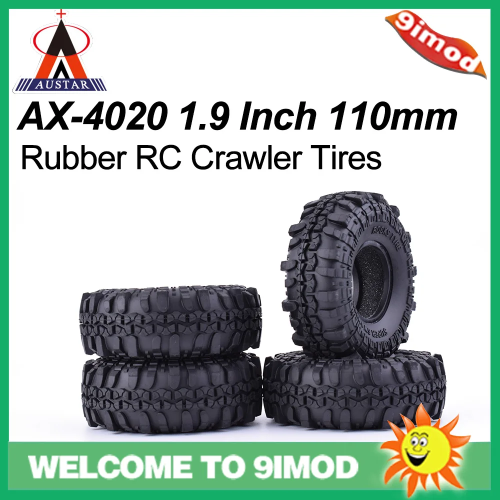 4 шт. AUSTAR AX 4020 1 9 дюймовые Гусеничные Шины для 1/10 Redcat SCX10 AXIAL RC4WD TF2 Радиоуправляемый