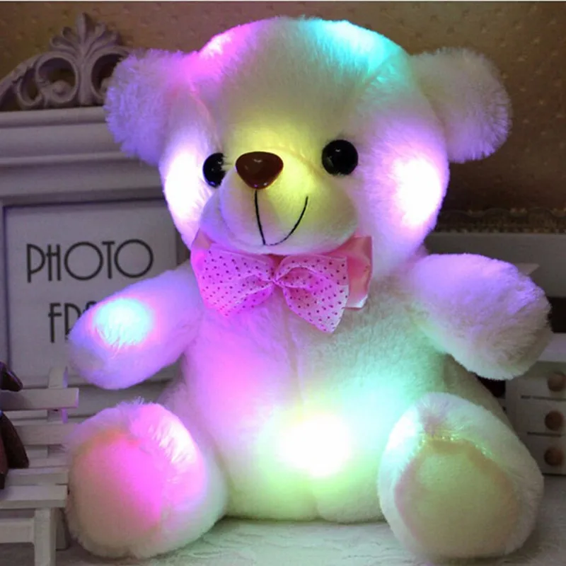 1 шт., 25 см, светящийся плюшевый мишка, игрушки, блестящая кукла-животное, лучший подарок на день рождения для детей, светящиеся игрушки-животные