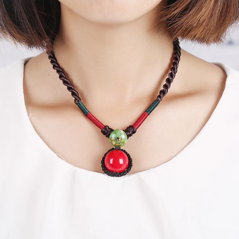 

2019 Collares Kolye Original Ethnic Handicraft Jewelry Women's Necklace Retro Accessories Bean Clavicle Chain Factory Wholesale