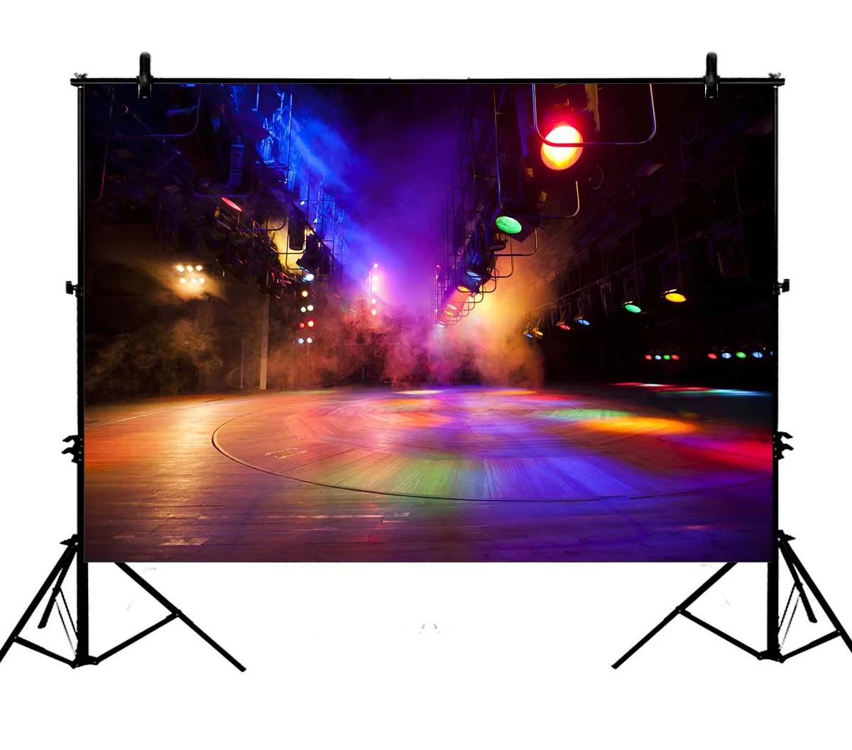 

5x7ft Colorful Light Stage Club Parties Polyester Photo Background Portrait Backdrop