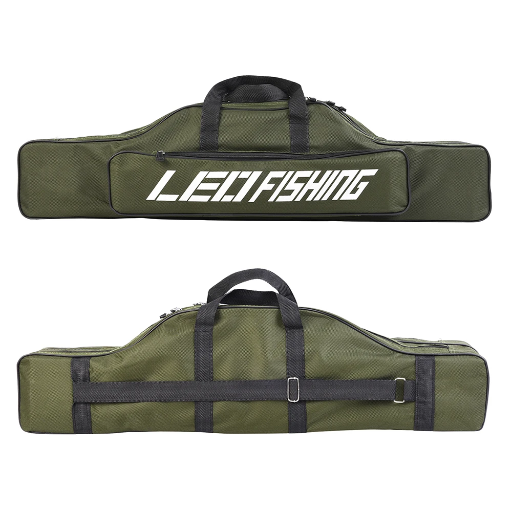 

80cm Portable Double-layer Fishing Rod Bag Waterproof Fishing Tackle Carrier Storage Case Fishing Accessories 80 * 13 * 20cm