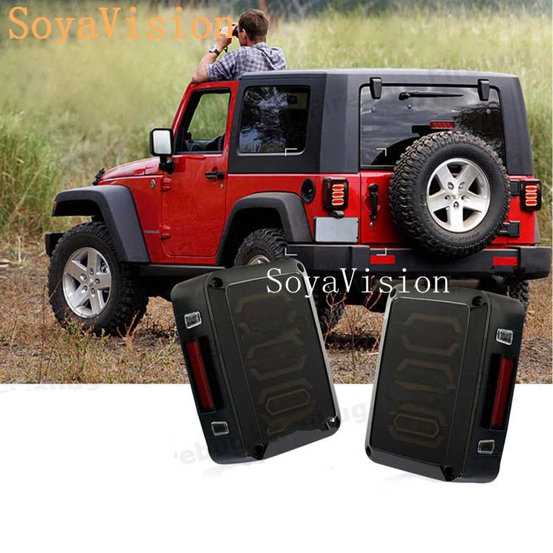 

2PCS DC 10-30V US version LED Diamond Tail Light Black With Smoke Lens For 2007-2016 Jeep Wrangler JK Tail Light / Break Light