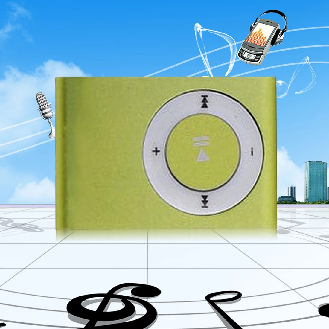 centechia Portable Metal Clip MP3 Player with 8 Candy Colors No Memory Card Music Player with TF Slot