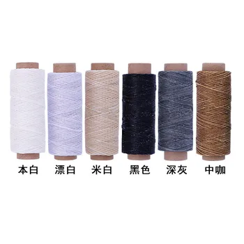 

6 rolls * 30 meters Long Flat Waxed Thread Waxed String for Leather Sewing