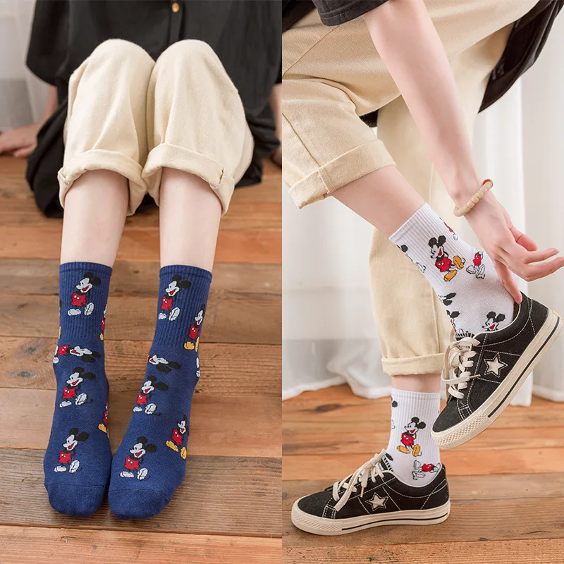 ARMKIN/женские носки в Корейском стиле с милым рисунком мышки; модные забавные носки; Новинка; сезон осень-зима; женские носки из хлопка; calcetines mujer
