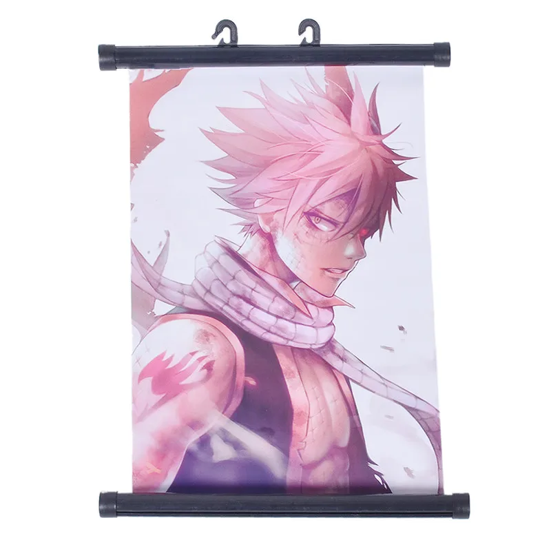 Fairy Tail Natsu Posters Cartoon Japanese Animation Printed Flat Scroll Paintings Collections Modern Room Wall Decor Supplies | Дом и сад