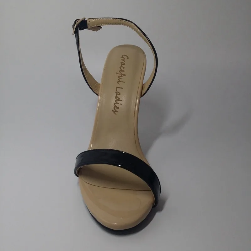 Женские туфли черного цвета с открытым каблуком на тонком высоком каблуке женские туфли на высоком каблуке сандалии летние сандалии модель г. sapatos femininos