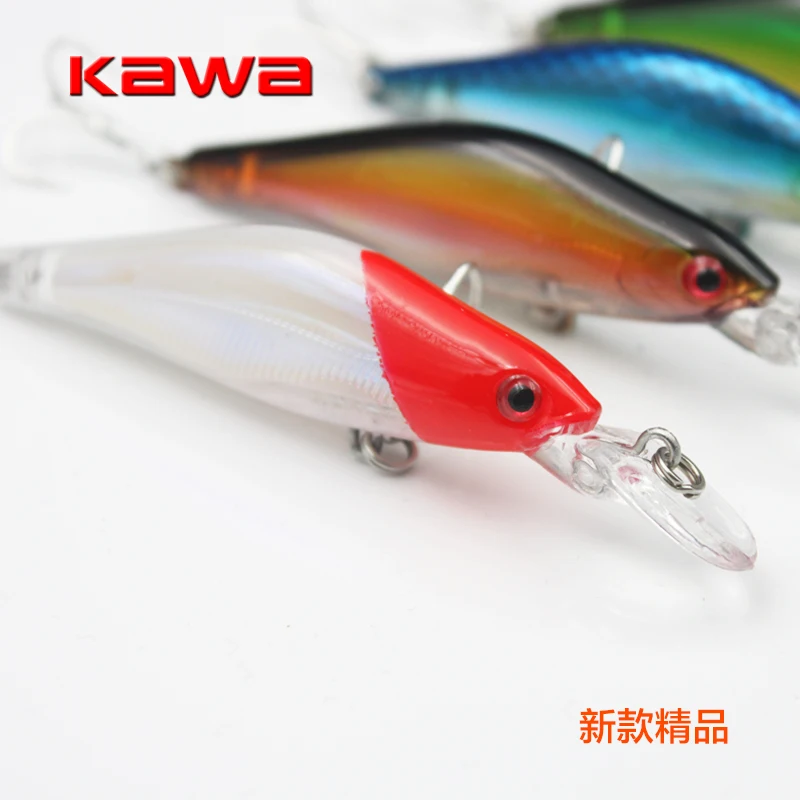 RUKE Fishing New Minnow Hard Baid Gan Hook рыба острый белый никель длинный/короткий язык 7cm7. 4g/6.5cm6.7g