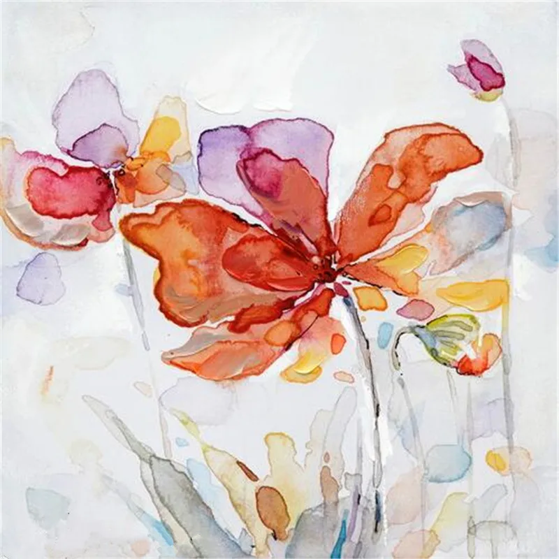 Мода Home Decor Плакат Красочный Цветок Стены Искусства Картина Холст Картины Маслом Для Гостиной Акварель Цветение Картины