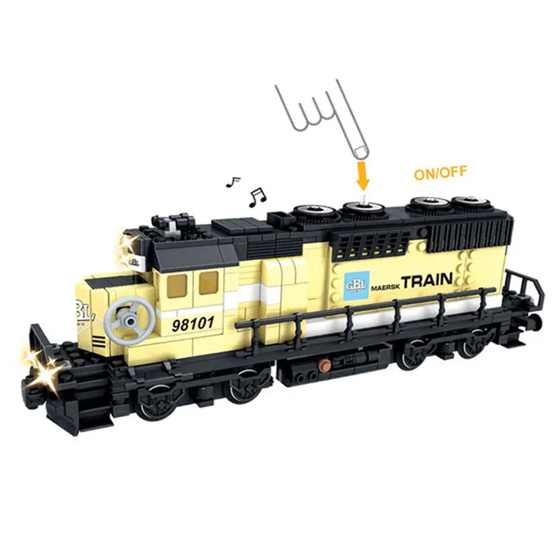 New font b Battery b font Powered Maersk Train Container Train diesel electric freight train Building