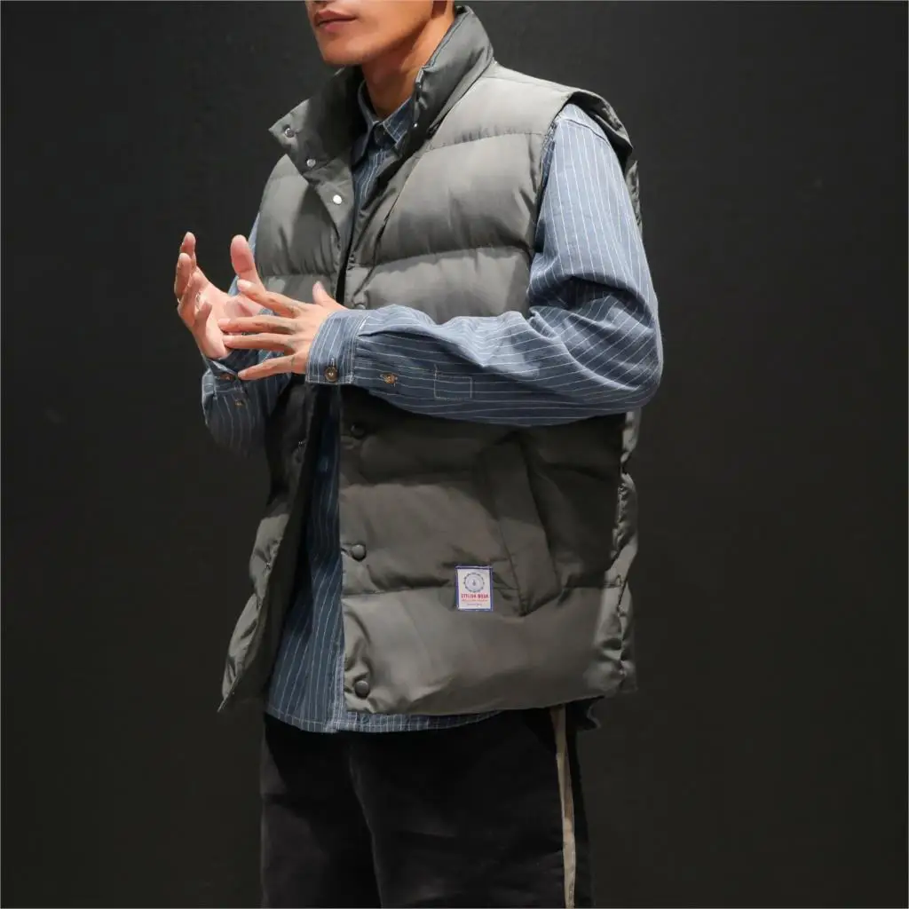 M 4XL 5XL winter jacket men casual thick warm vest men fashion gilet